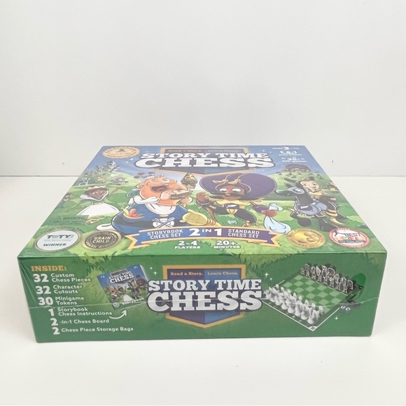 Story Time Story Book and Standard Chess Set Educational 30+ Mini Games Ages 3+ - Picture 6 of 8